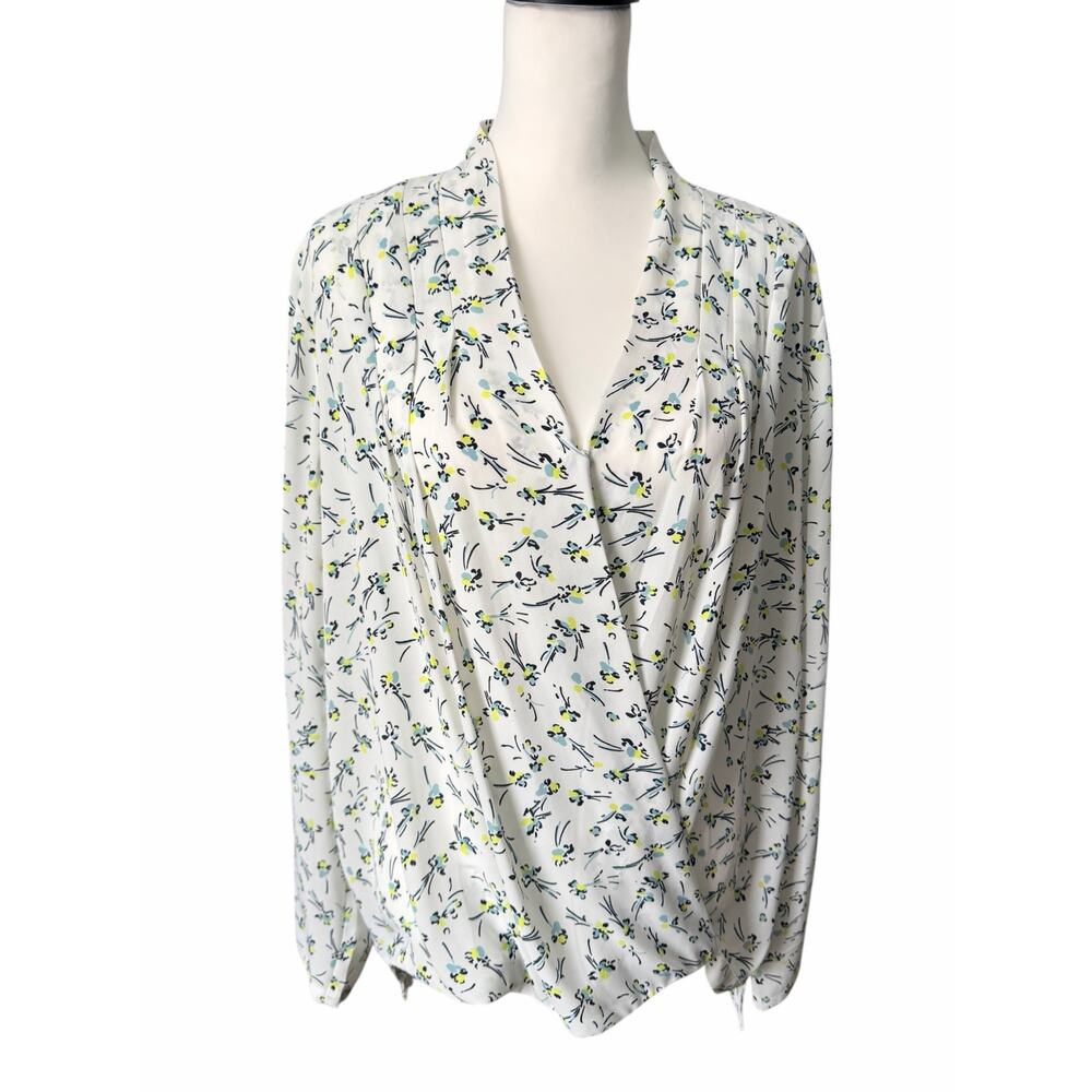 Ann Taylor Factory Long Sleeve top White Black Green XL